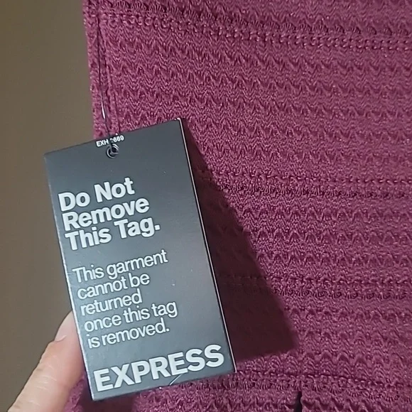 Express Strapless Sweetheart Pleated Skater Dress Maroon Wine NWT Size M - Picture 8 of 17